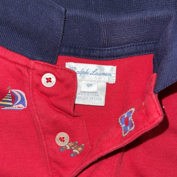 Ralph Lauren nautical print one piece Shortall size 18 month - Picture 2 of 3